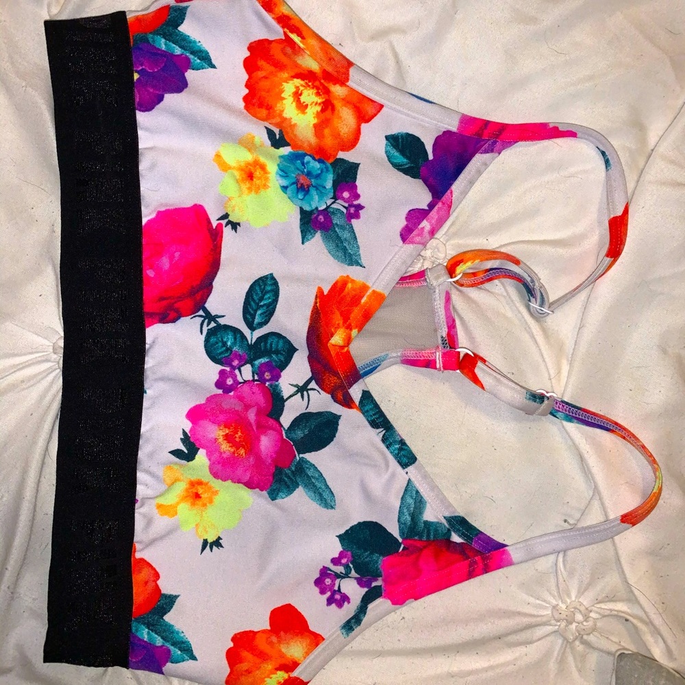 Pink sports bra